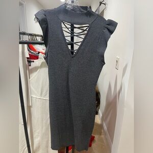 bebe Charcoal Bodycon Sweater Dress